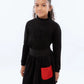 RETRO KID BLACK/RED CORD LOGO POCKET SKIRT