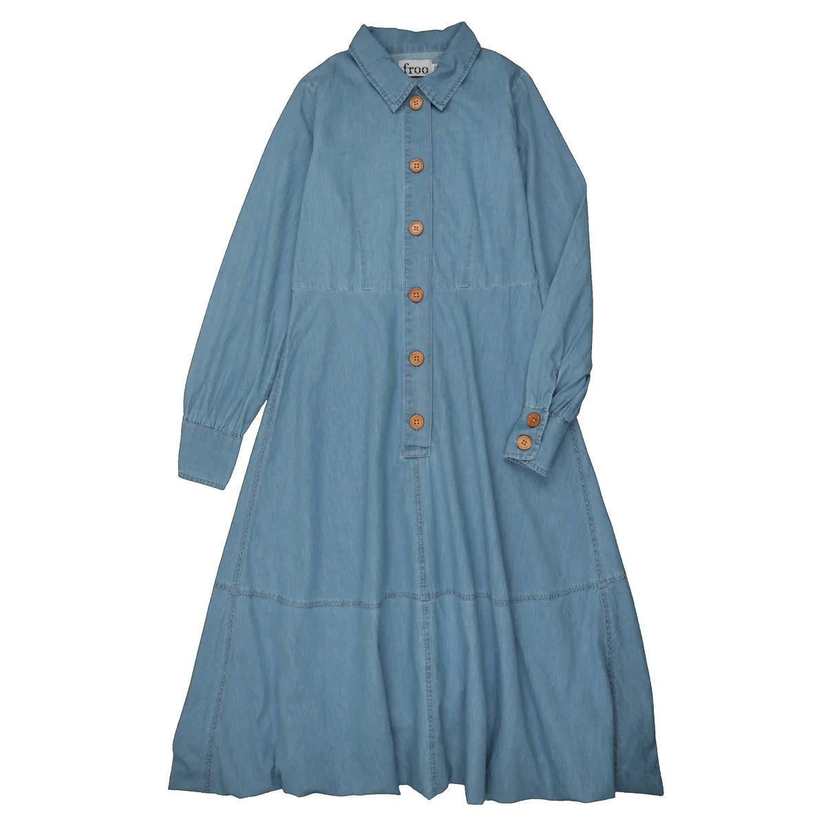 FROO STYLE BLUE DENIM BUTTON DRESS [FINAL SALE]