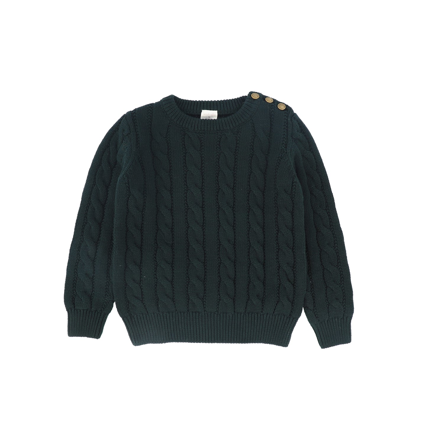 ANALOGIE HUNTER GREEN CABLE KNIT SWEATER