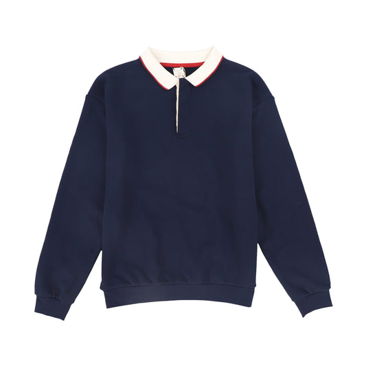 ANALOGIE NAVY BON VOYAGE SWEATSHIRT POLO