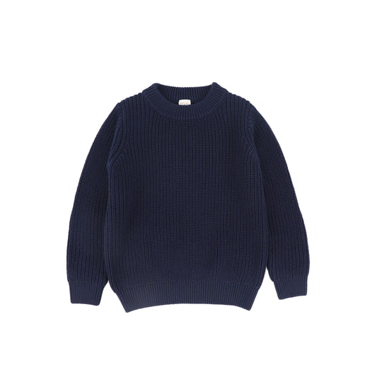 ANALOGIE NAVY CHUNKY KNIT SWEATER