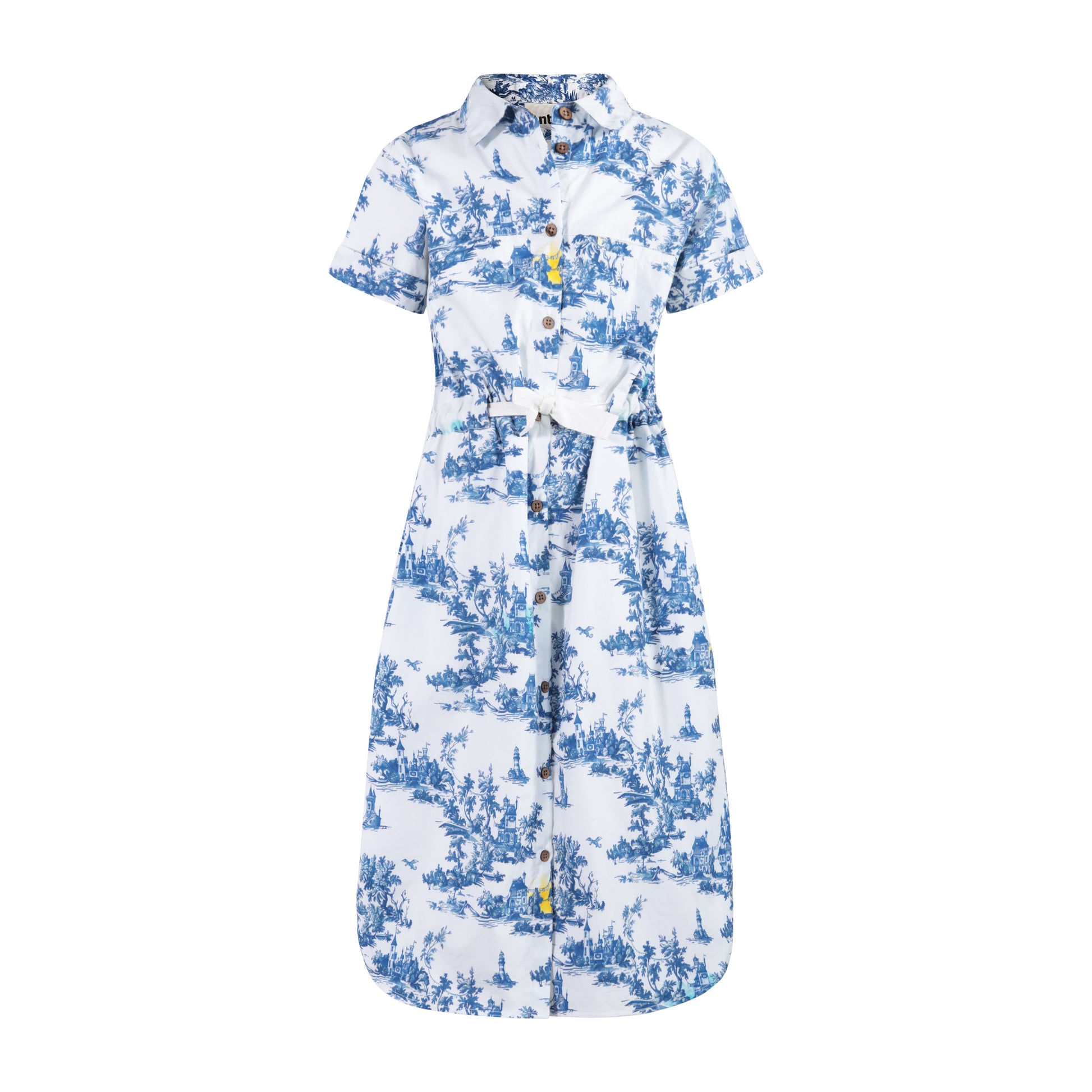 Blue Toile Collar Midi Dress Blue Toile Collar Midi Dress