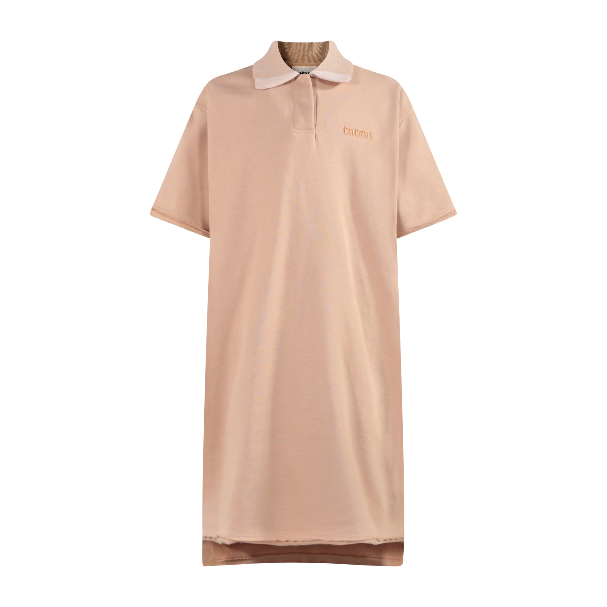Tan Contrast Midi Shirt Dress