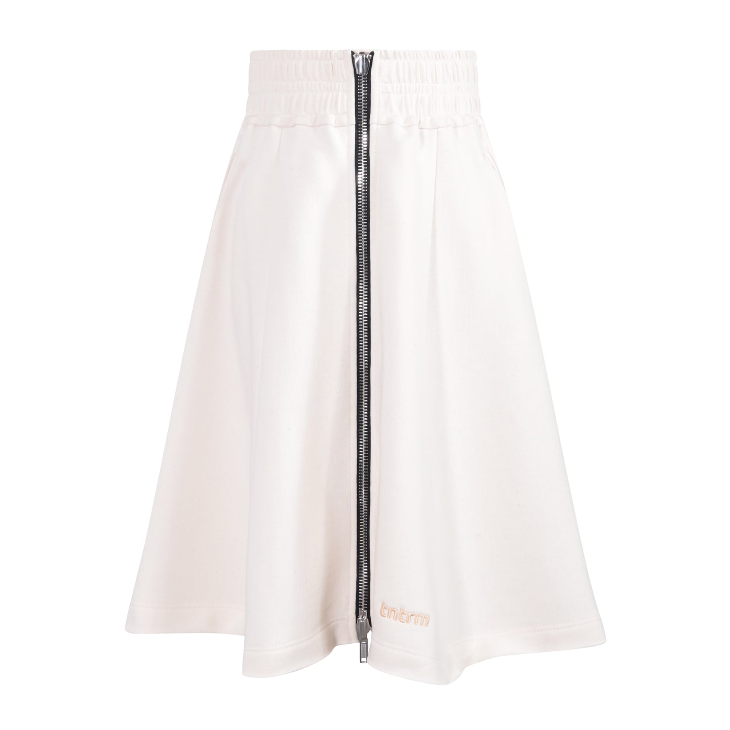 TNTRM OFF WHITE CONTRAST TRIM MIDI SKIRT