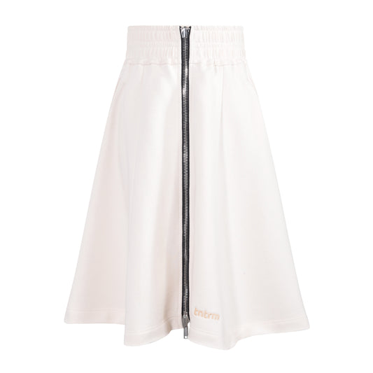 TNTRM OFF WHITE CONTRAST TRIM MIDI SKIRT