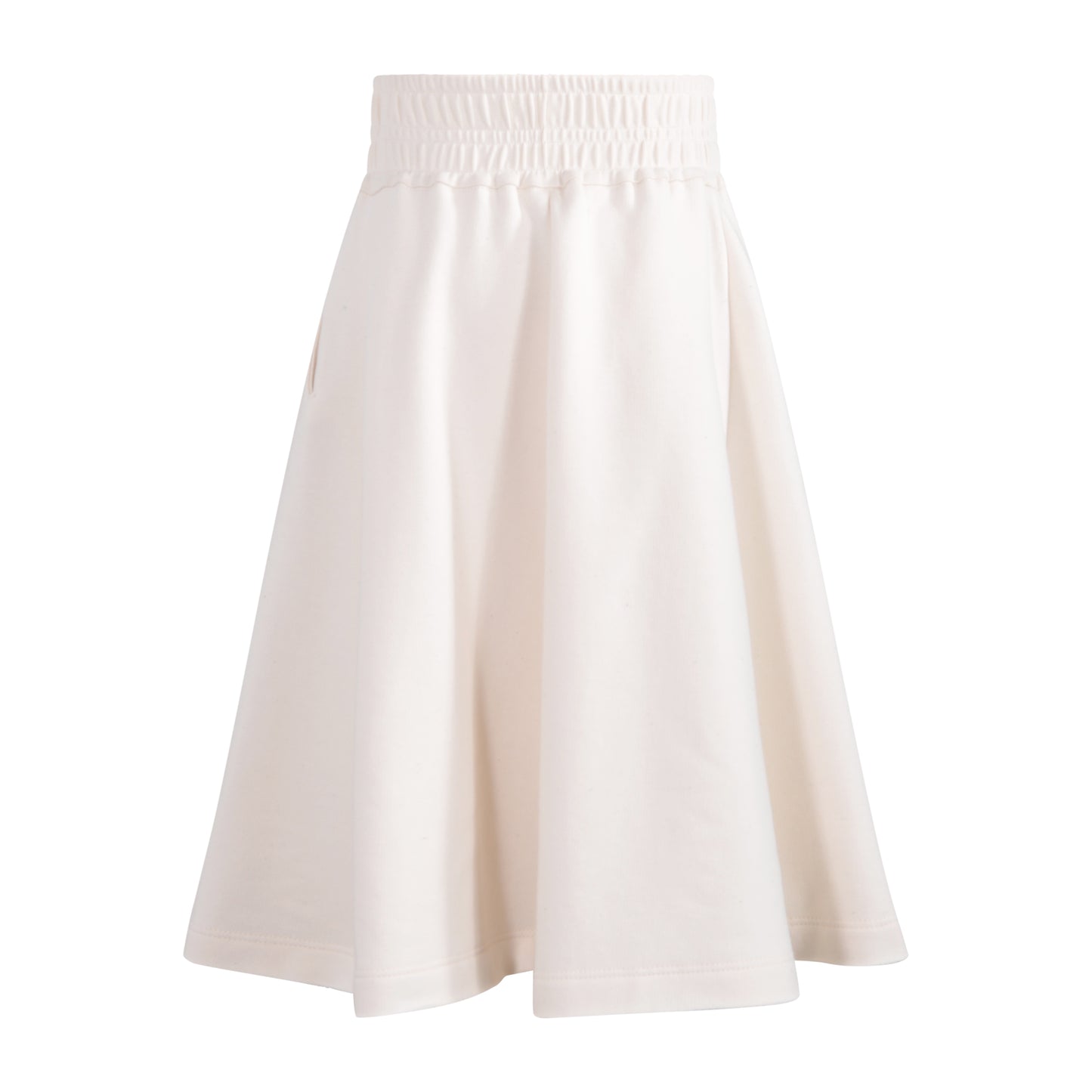 TNTRM OFF WHITE CONTRAST TRIM MIDI SKIRT
