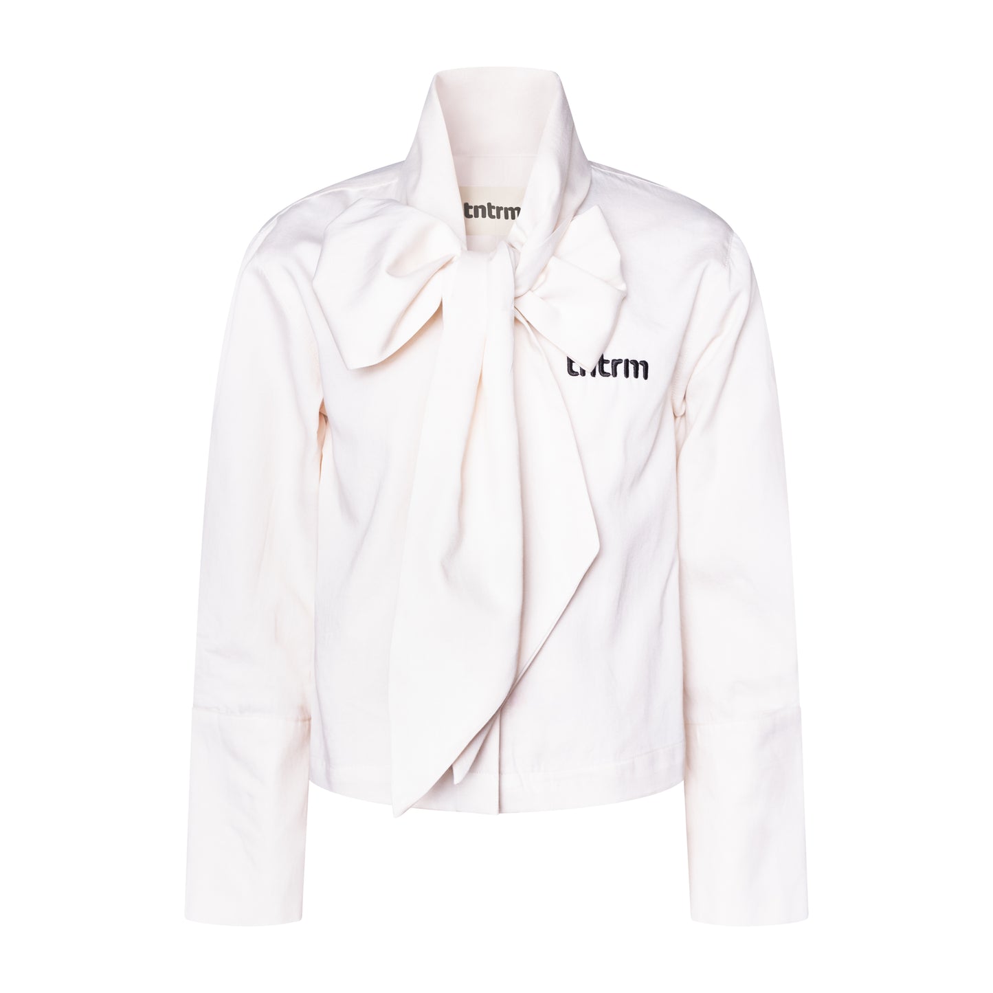 TNTRM PEARL WHITE BOW COLLAR BLOUSE