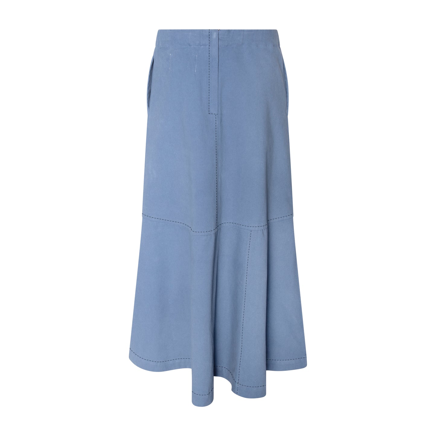 TNTRM DUSTY BLUE EMBROIDERED MAXI SKIRT