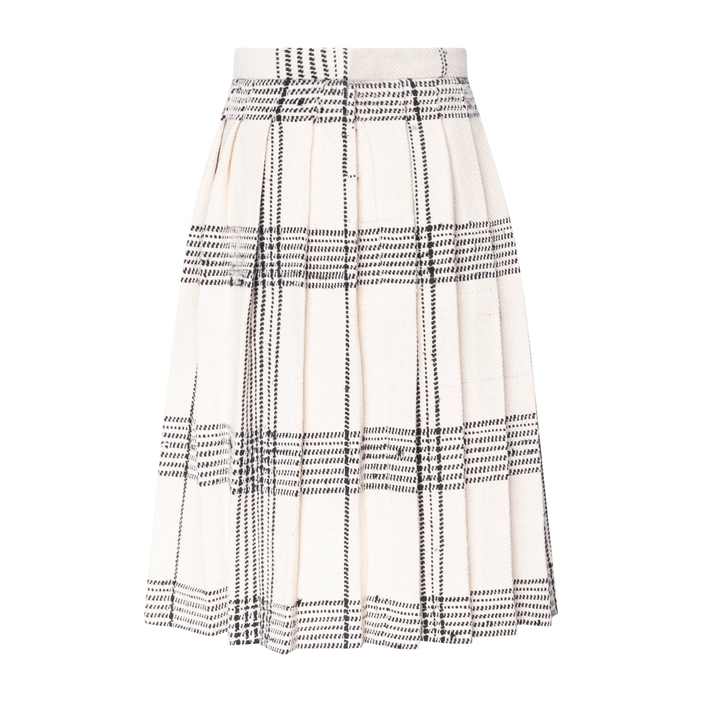 TNTRM WHITE/BLACK CHECKERED PLEATED SKIRT