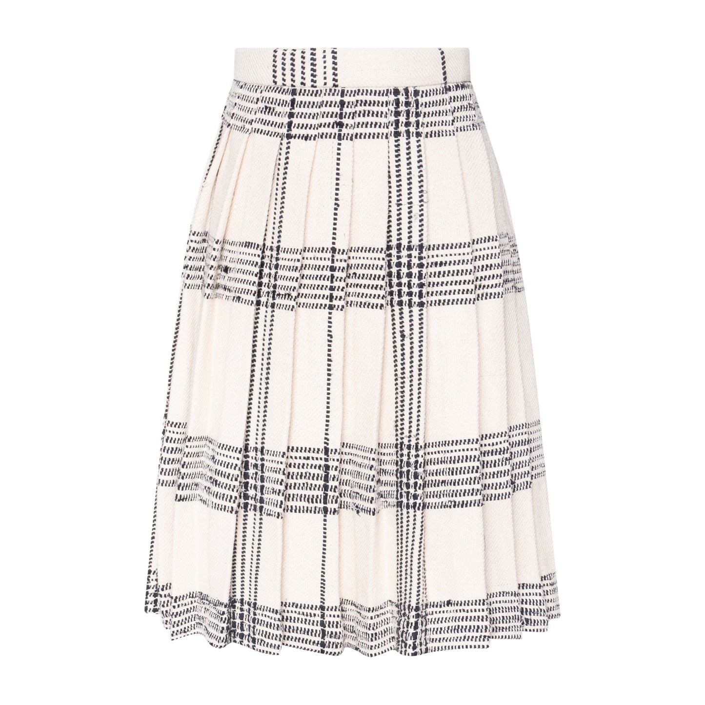 TNTRM WHITE/BLACK CHECKERED PLEATED SKIRT