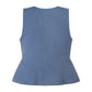 TNTRM DUSTY BLUE EMBROIDERED PEPLUM TOP