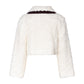 TNTRM IVORY/BLACK TRIM CROPPED SHERPA JACKET