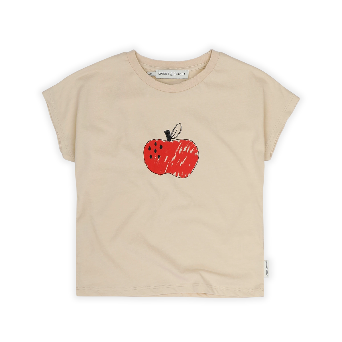 SPROET & SPROUT TAN APPLE PRINT T-SHIRT