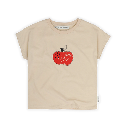 SPROET & SPROUT TAN APPLE PRINT T-SHIRT