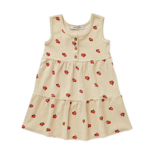 SPROET & SPROUT TAN APPLE PRINT TERRY JUMPER