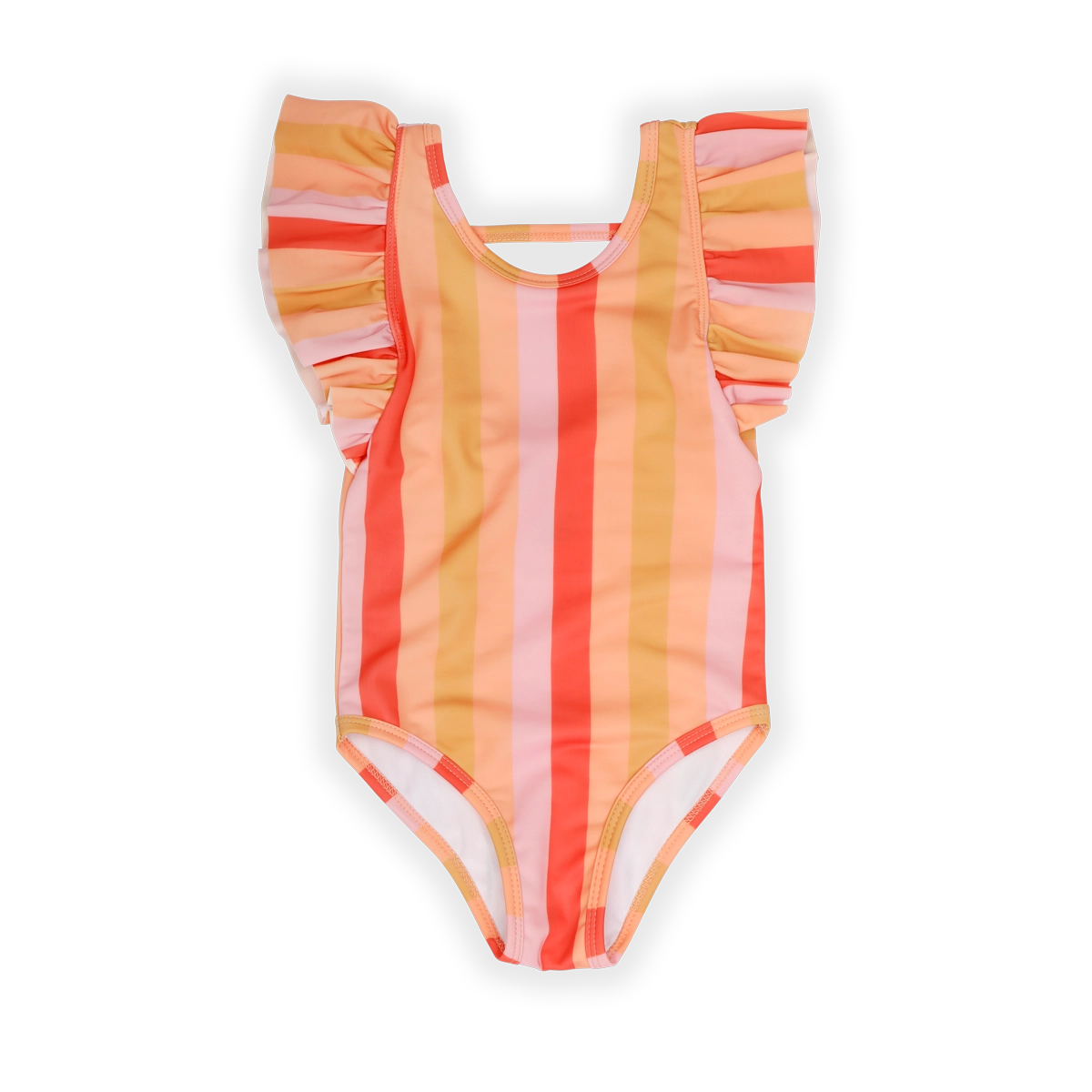 SPROET & SPROUT PINK/ORANGE STRIPE SWIMSUIT