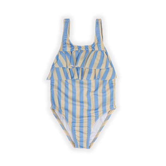 SPROET & SPROUT BLUE/BIEGE STRIPE SWIMSUIT