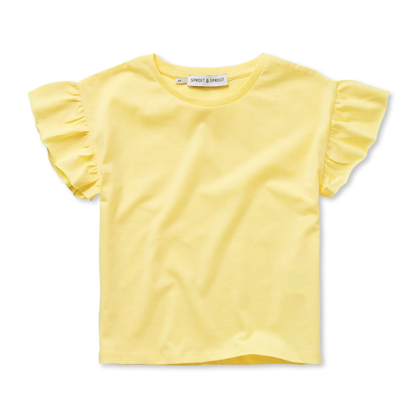 SPROET & SPROUT YELLOW RUFFLED SLEEVE T-SHIRT