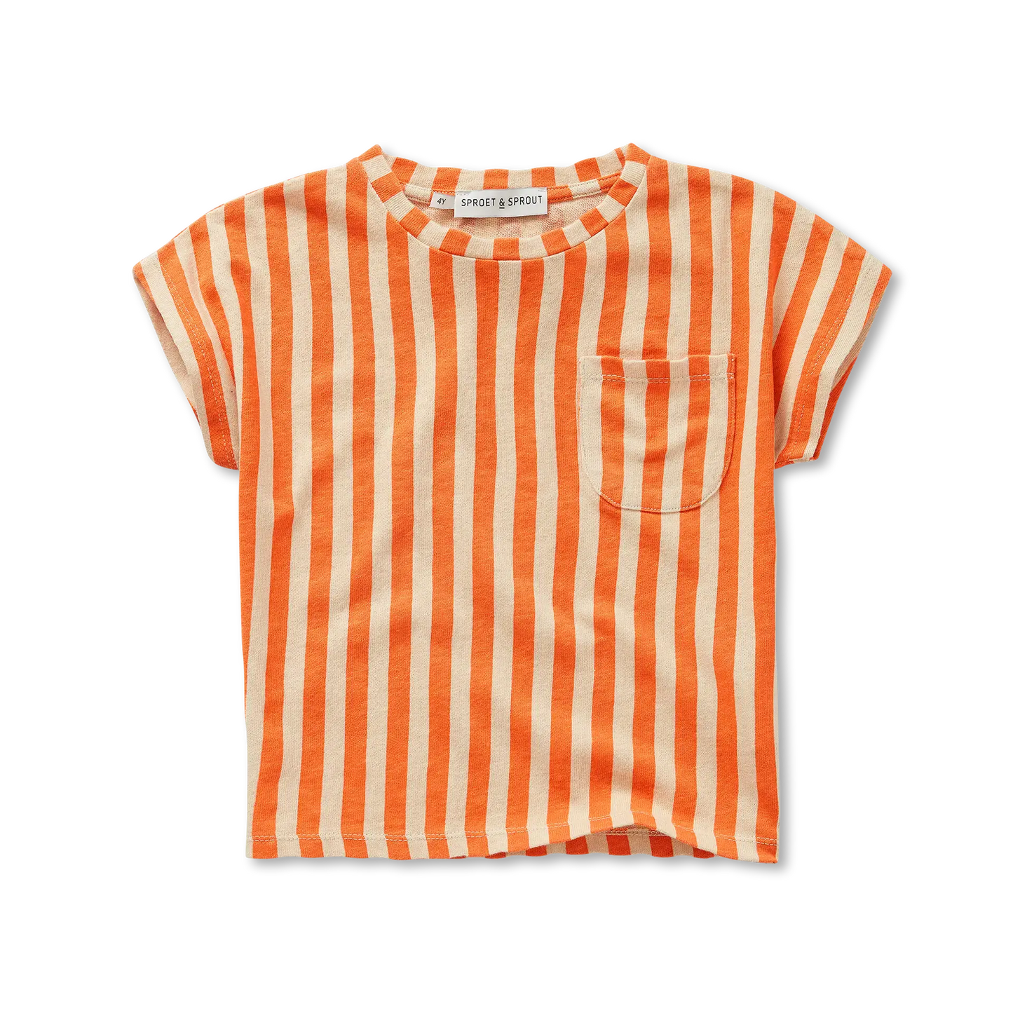 SPROET & SPROUT ORANGE/BEIGE STRIPE T-SHIRT
