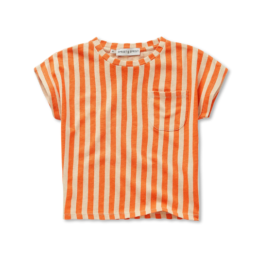 SPROET & SPROUT ORANGE/BEIGE STRIPE T-SHIRT