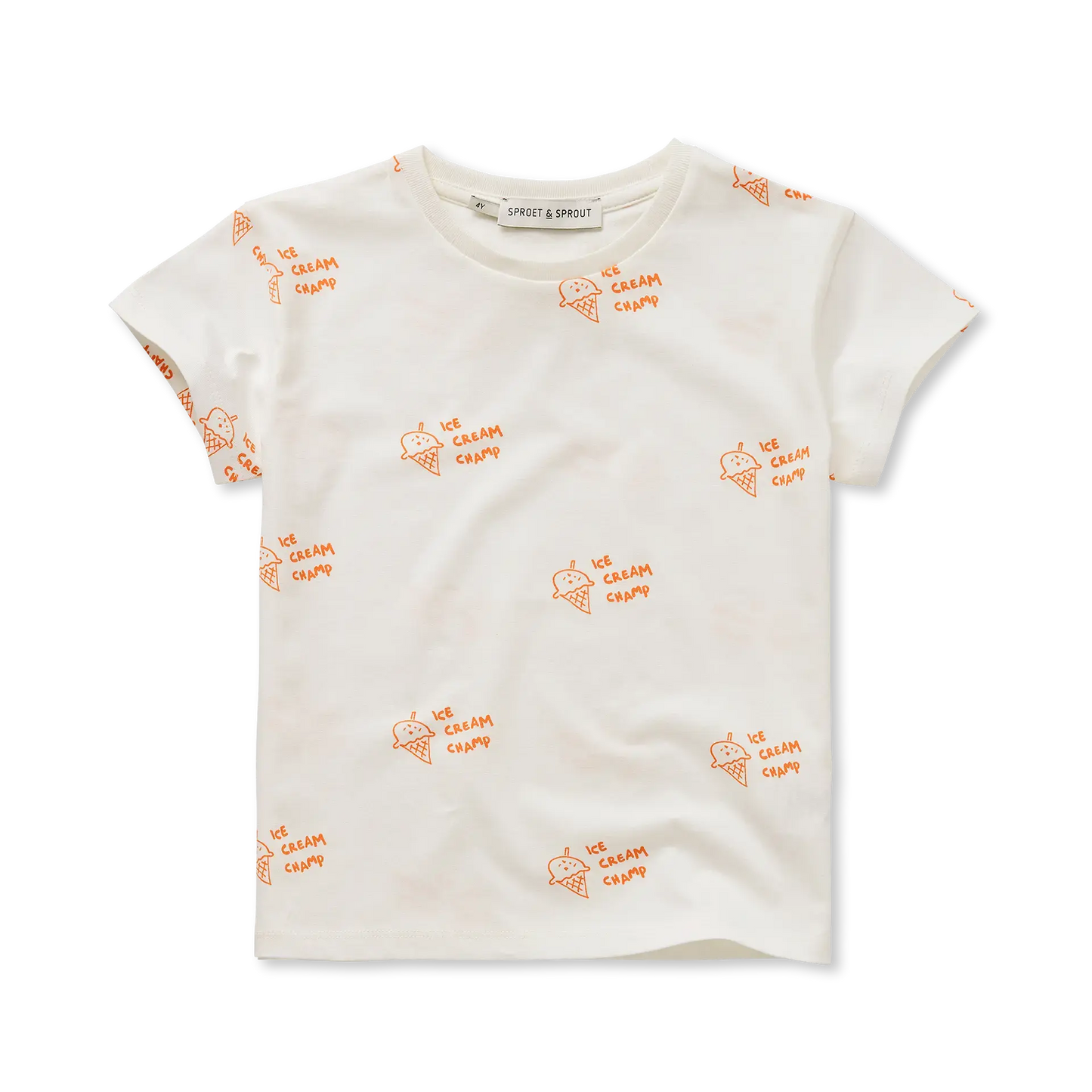 SPROET & SPROUT OFF WHITE/ORANGE WORDED T-SHIRT