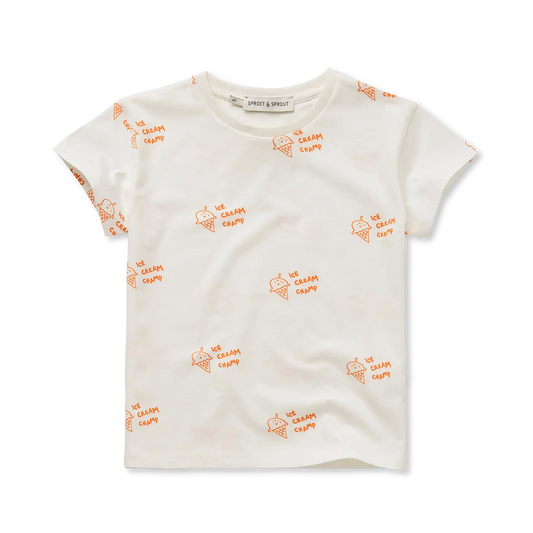 SPROET & SPROUT OFF WHITE/ORANGE WORDED T-SHIRT