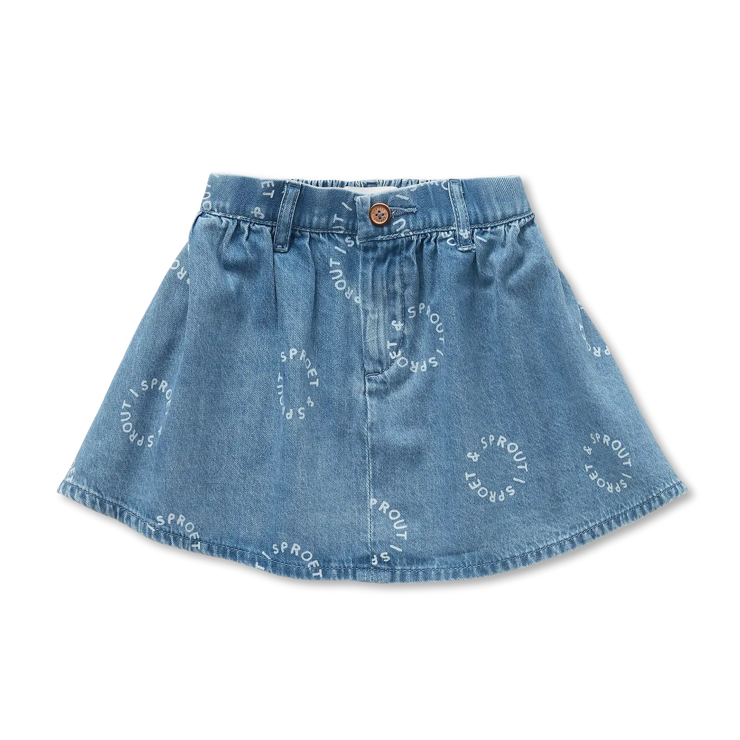 SPROET & SPROUT DENIM LOGO SKIRT