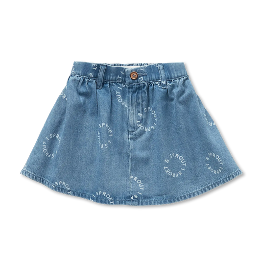 SPROET & SPROUT DENIM LOGO SKIRT