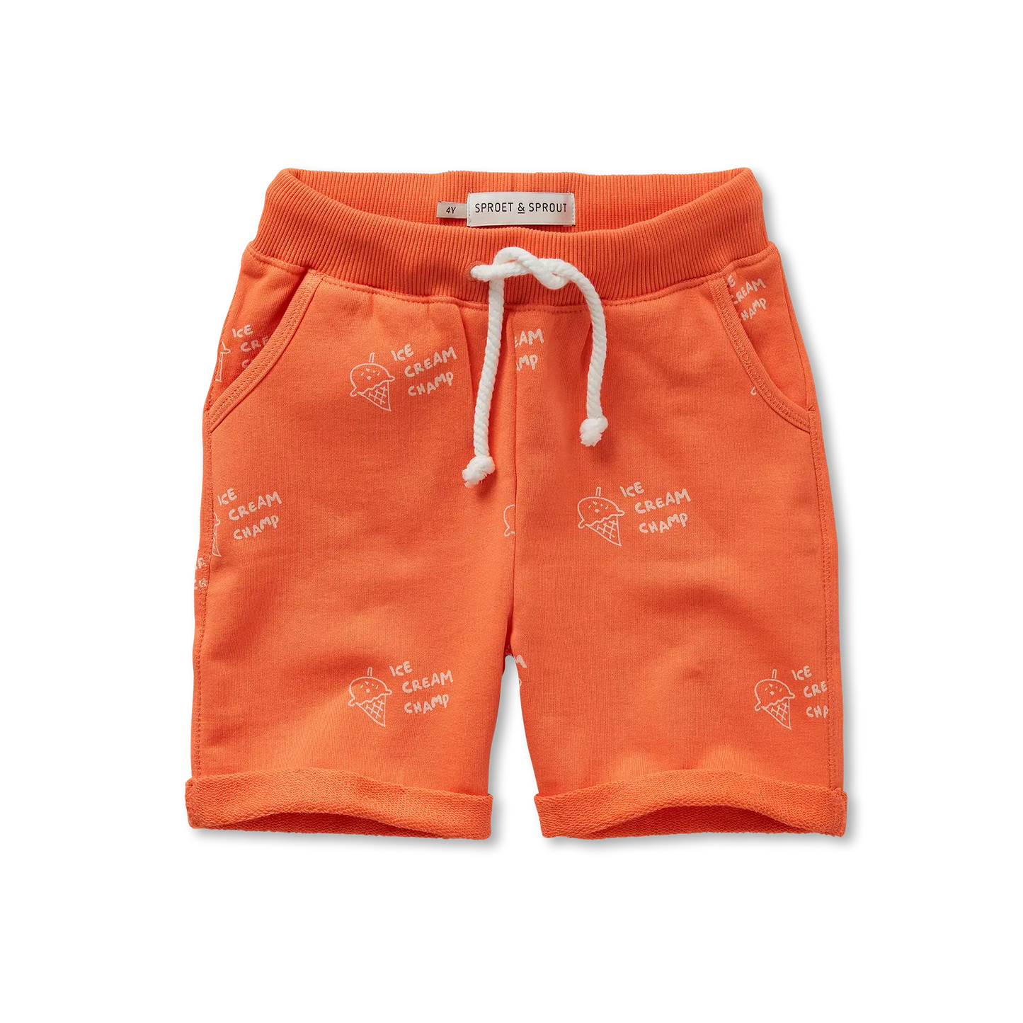 SPROET & SPROUT ORANGE ICE CREAM WORDED SHORTS