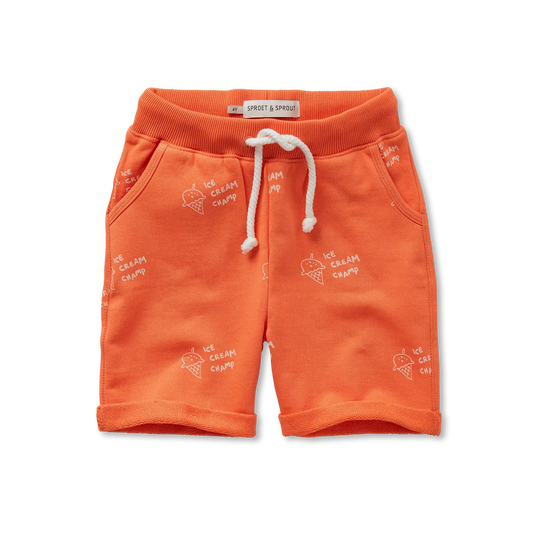 SPROET & SPROUT ORANGE ICE CREAM WORDED SHORTS