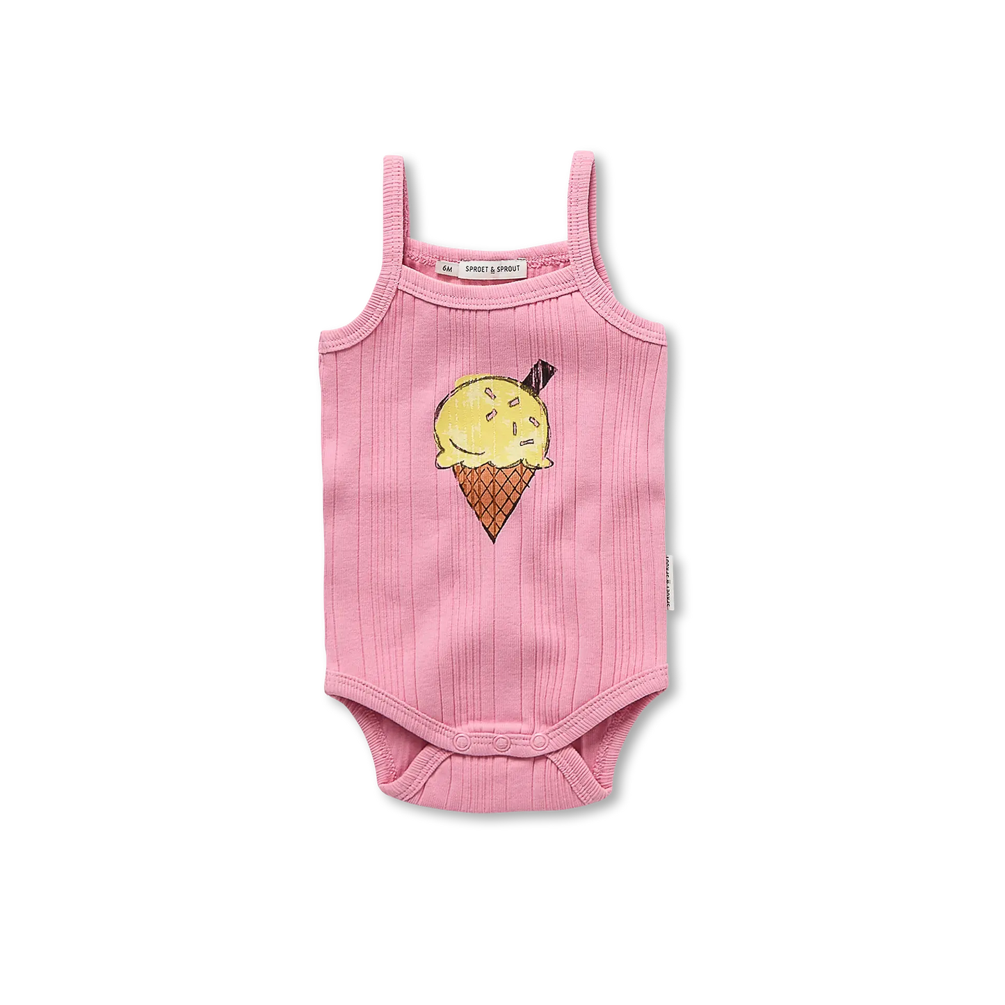 SPROET & SPROUT PINK RIBBED ICE CREAM ROMPER