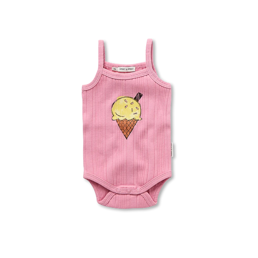 SPROET & SPROUT PINK RIBBED ICE CREAM ROMPER