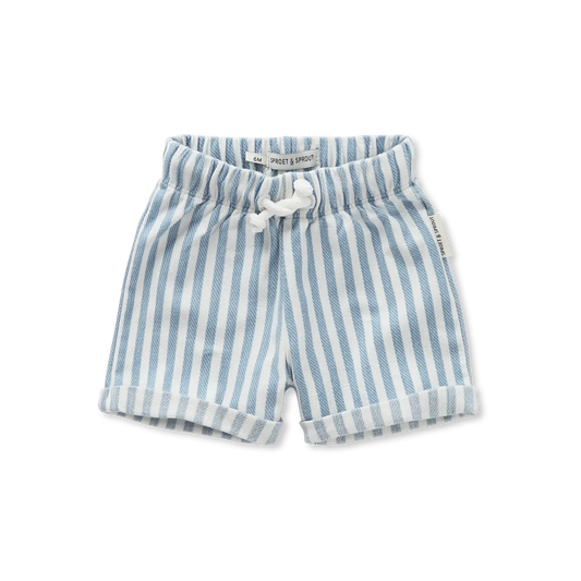 SPROET & SPROUT BLUE STRIPED TIE SHORTS