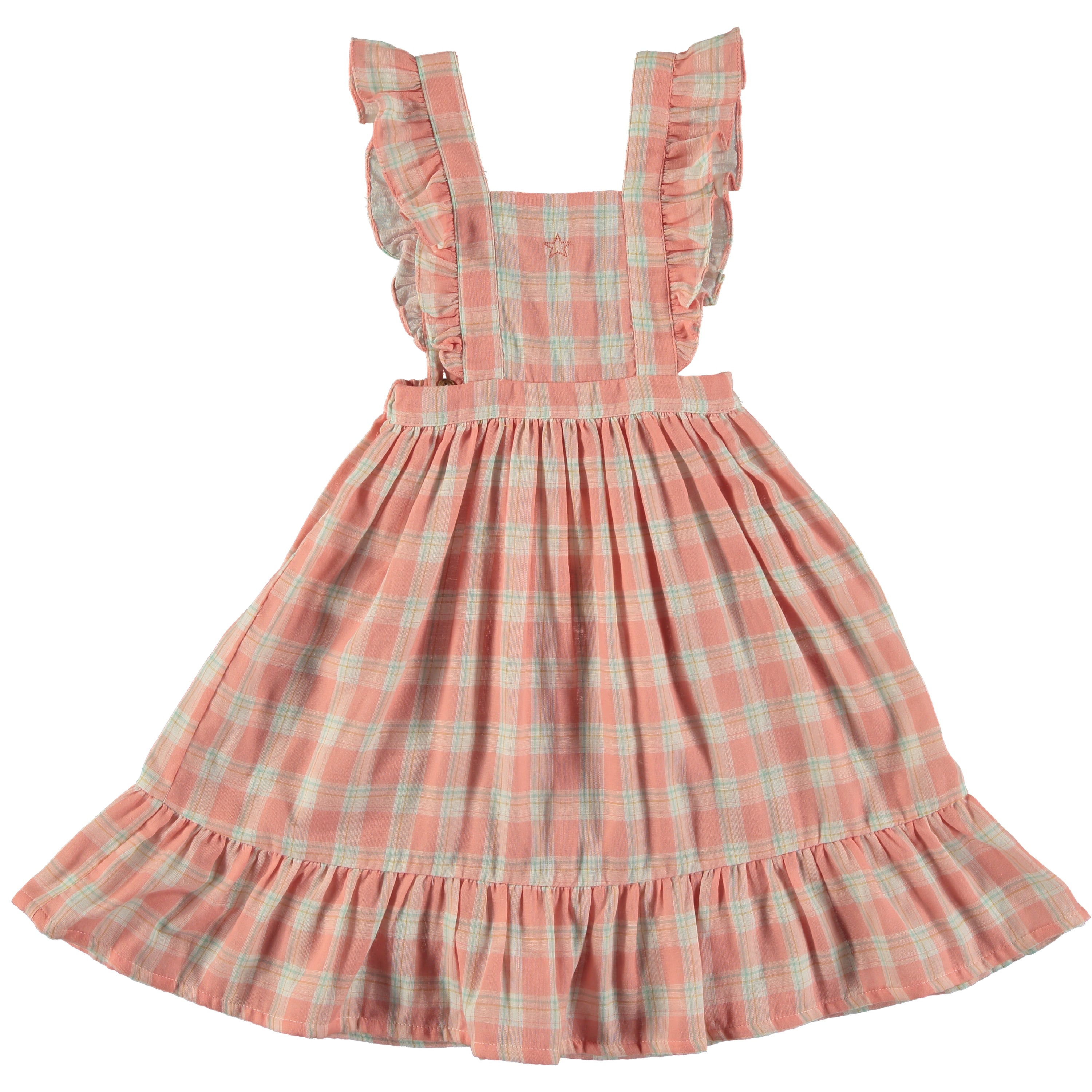 Pink checked pinafore hotsell