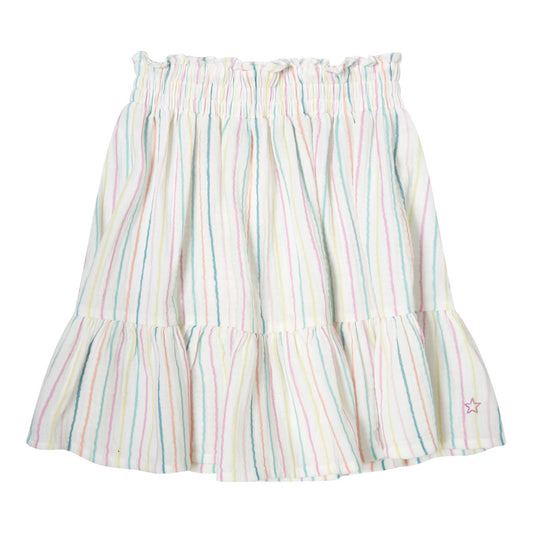 TOCOTO VINTAGE PASTEL STRIPED WAISTED SKIRT