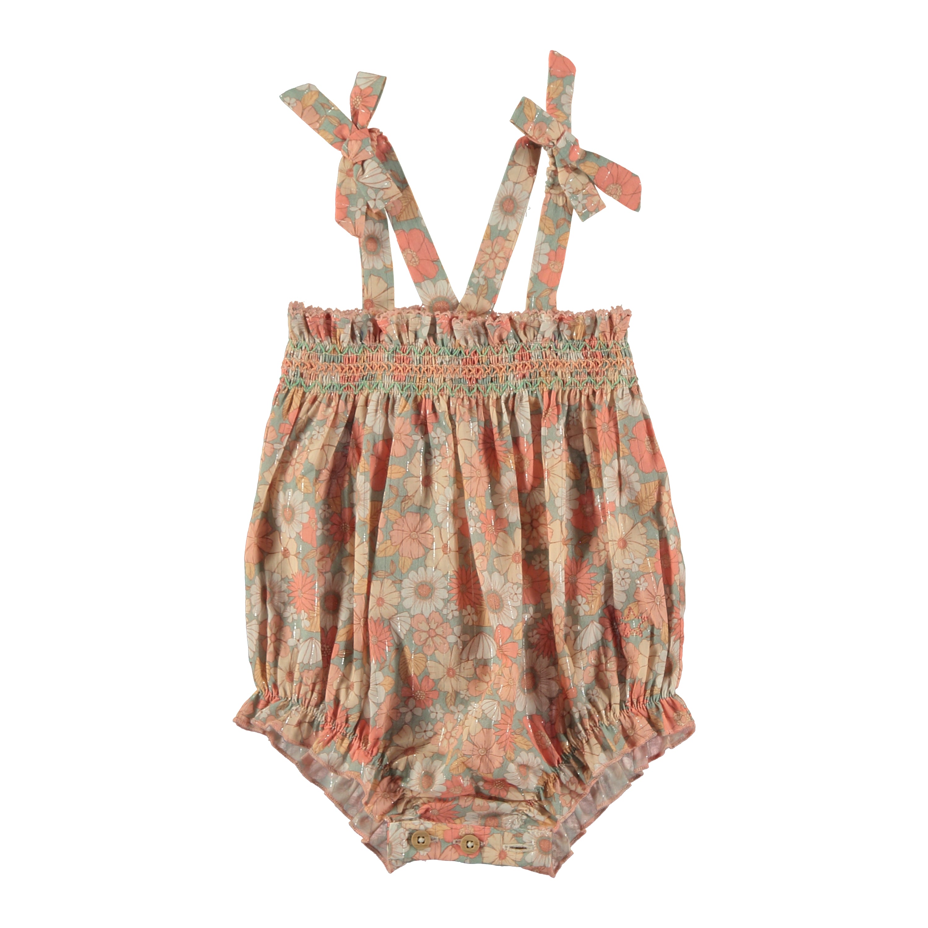 TOCOTO VINTAGE PINK FLOWER PRINT BUBBLE ROMPER Luibelle