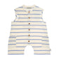 TOCOTO VINTAGE BEIGE/BLUE STRIPED TERRY ROMPER