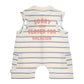 TOCOTO VINTAGE BEIGE/BLUE STRIPED TERRY ROMPER