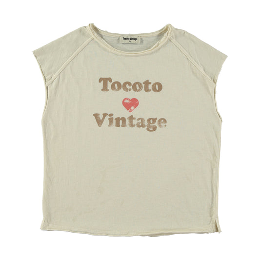 TOCOTO VINTAGE OFF WHITE LOGO WORDED TEE [FINAL SALE]