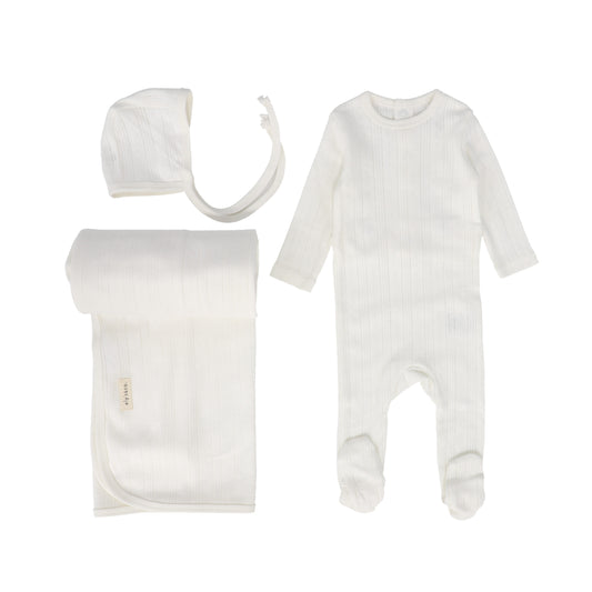 ELY'S & CO. CREAM POINTELLE LAYETTE SET
