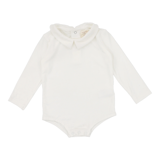 LIL LEGS OFF WHITE COLLAR ONESIE