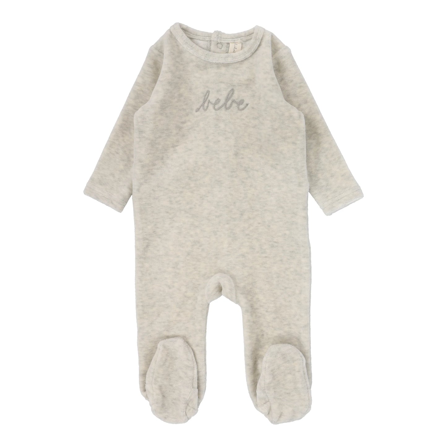 LILETTE HEATHER OATMEAL VELOUR BEBE FOOTIE