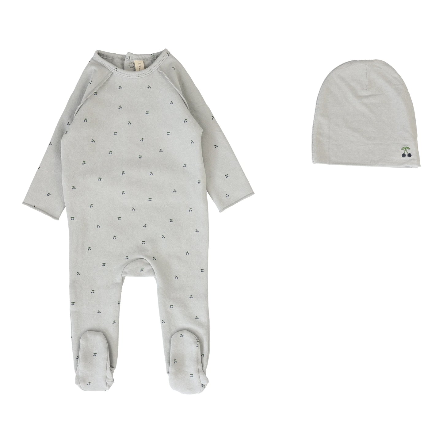 LILETTE PALE BLUE CHERRY PRINT FOOTIE SET