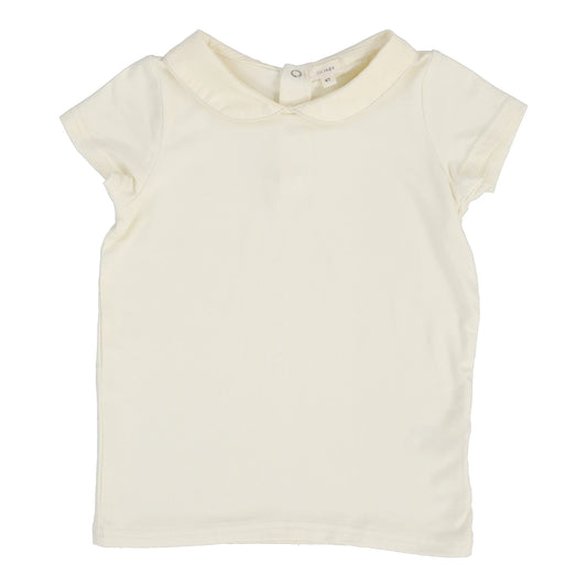 LIL LEGS CREAM COLLAR TEE