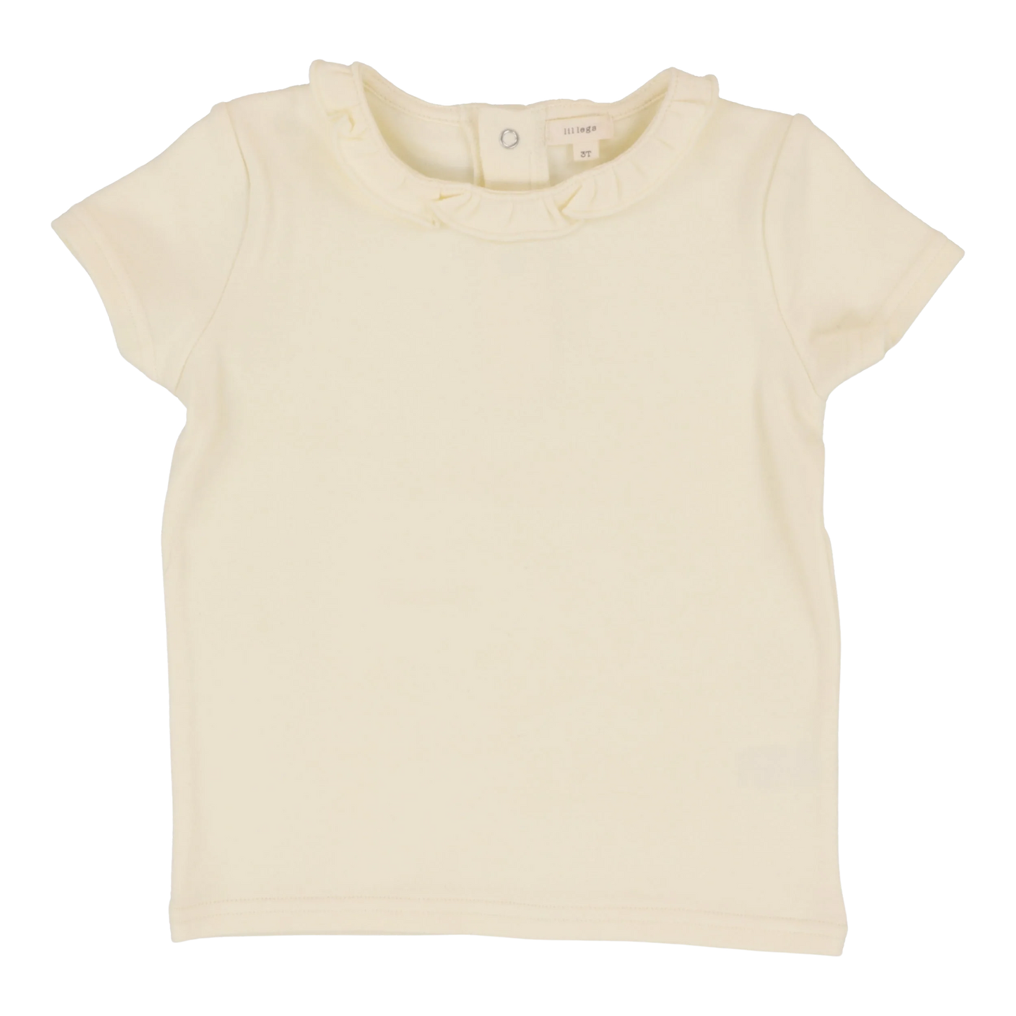 LIL LEGS CREAM RUFFLE TEE