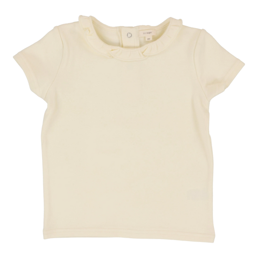 LIL LEGS CREAM RUFFLE TEE