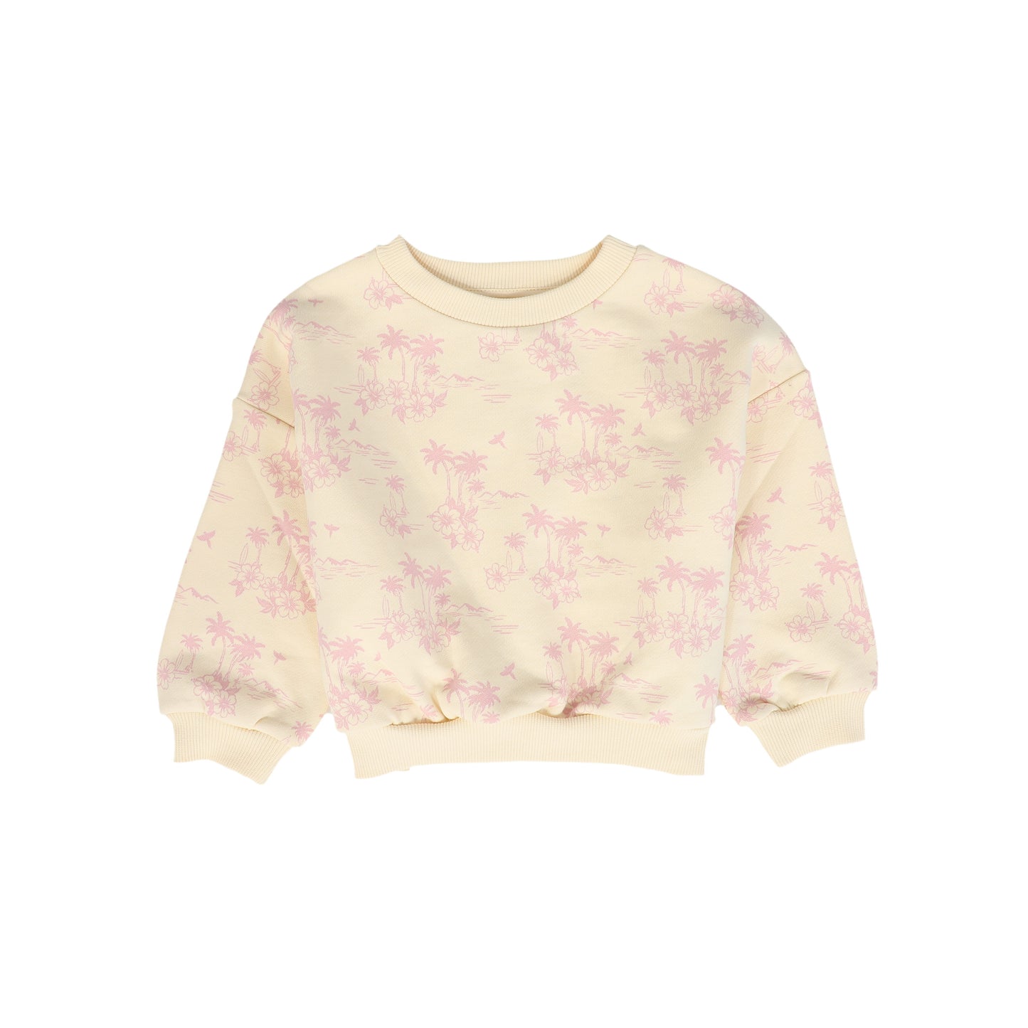 LOUIS LOUISE BEIGE/PINK FLORAL PRINT SWEATSHIRT