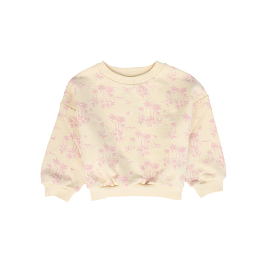 LOUIS LOUISE BEIGE/PINK FLORAL PRINT SWEATSHIRT