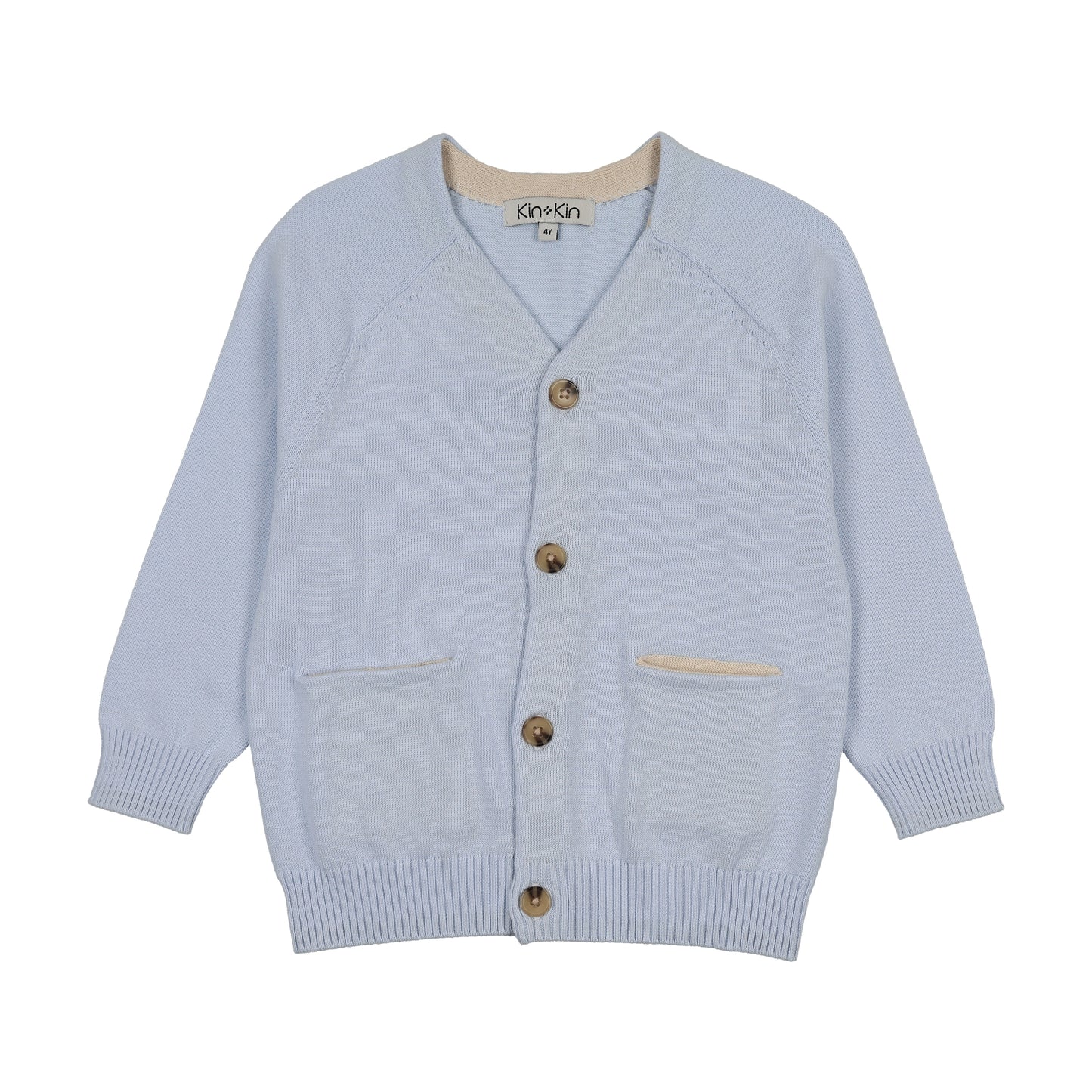 KIN & KIN LIGHT BLUE POCKET CARDIGAN