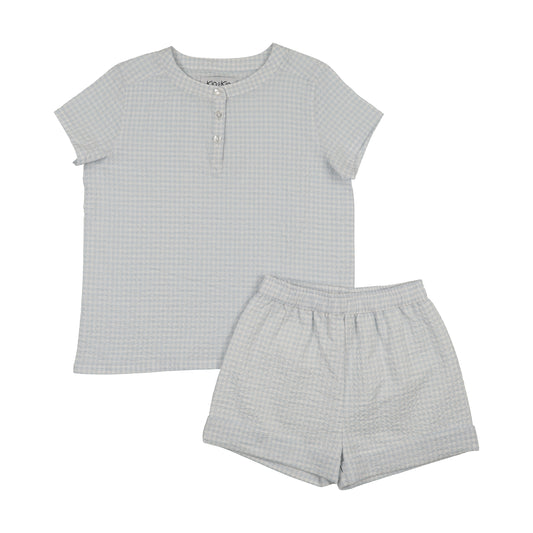 KIN & KIN LIGHT BLUE BUTTON SHIRT SET